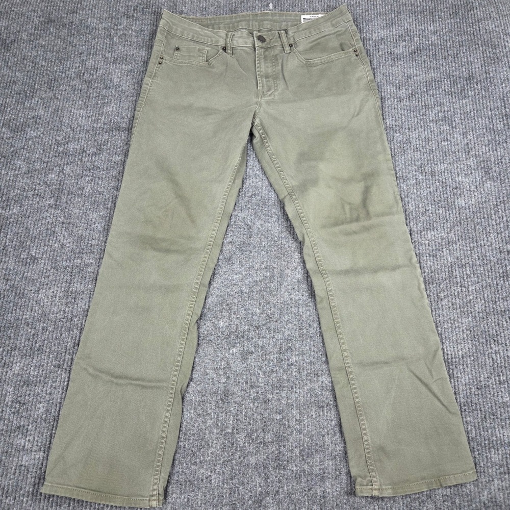 Buffalo David Bitton Sam-X Slim Straight Stretch Pants Olive Green 32x30 1049805